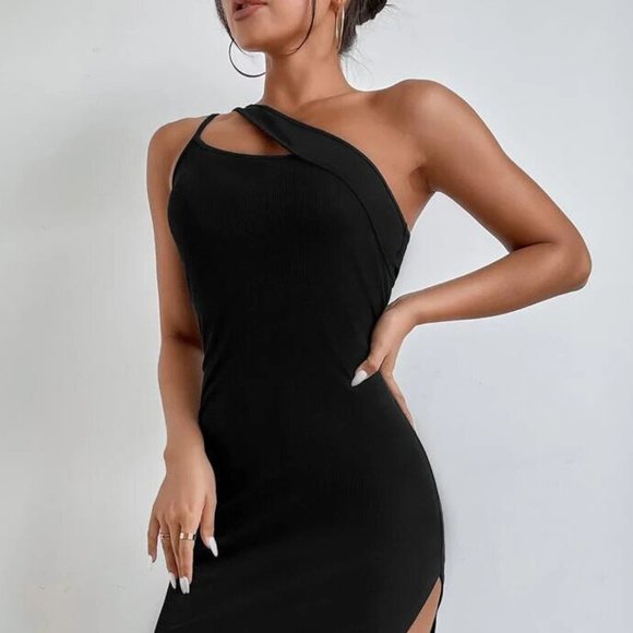 Monarch Fashion Dresses | Black One Shoulder Cut Out Bodycon Dress | Color: Black | Size: M | Monarchfashion's Closet
